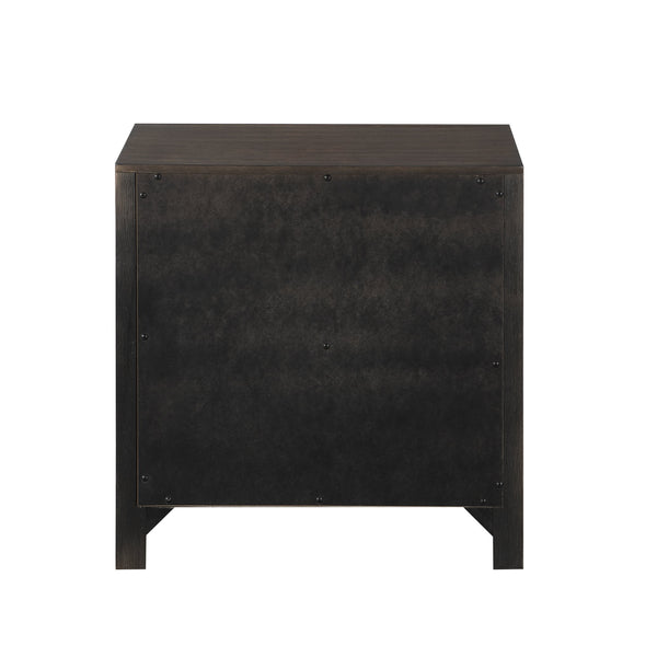 English Elm Kenzo Walnut 2-Drawer Nightstand – Modern Manufactured Wood Bedside Storage, Sleek Minimal Design G150108534