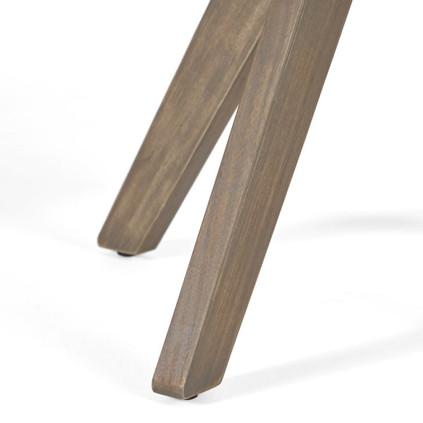 English Elm Stamford Solid Acacia Round Side Table Slatted X-base Design for Patio or Living Room Grey N770P414166G
