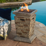 Christopher Knight Home® Noble House Laguna 19.50'' Stone Mgo Fire Column - 40,000 Btu