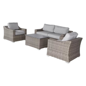 English Elm Stylish Outdoor Wicker Sofa Set For 4 With Plush Cushions - Fully Assembled & Weather-Resistant! B120S00028-GIGA