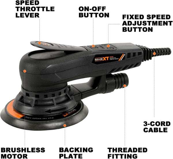 English Elm Electric Brushless Orbital Sander 350w Corded Six Speed Wood Refinishing Tool T3177P305056