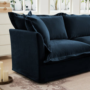 English Elm Koala Chenille Ottoman Plush High Density Foam Seating with Washable Cover W3041P240128