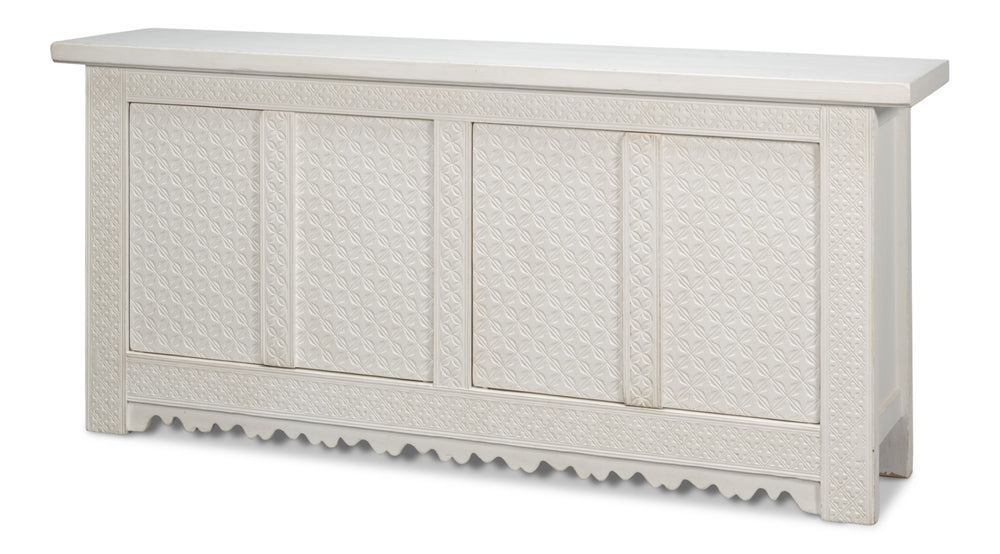 Sarreid Persian Sideboard Antique White - Elegant Pine Storage With Timeless Charm For Your Home Decor White  30735-3