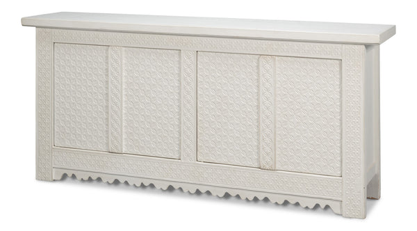 Sarreid Persian Sideboard Antique White - Elegant Pine Storage With Timeless Charm For Your Home Decor White  30735-3