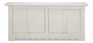 Sarreid Persian Sideboard Antique White - Elegant Pine Storage With Timeless Charm For Your Home Decor White  30735-3