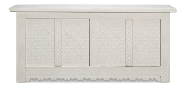 Sarreid Persian Sideboard Antique White - Elegant Pine Storage With Timeless Charm For Your Home Decor White  30735-3