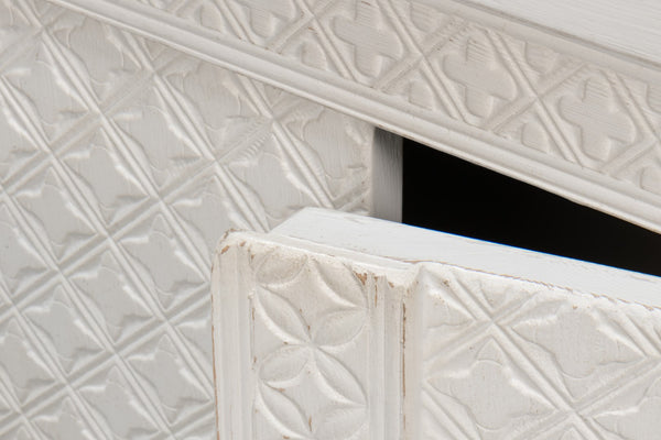 Sarreid Persian Sideboard Antique White - Elegant Pine Storage With Timeless Charm For Your Home Decor White  30735-3