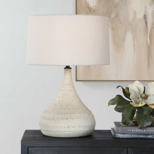 Uttermost Olsen Concrete Base Table Lamp Indoor Outdoor Coastal Modern White Shade
