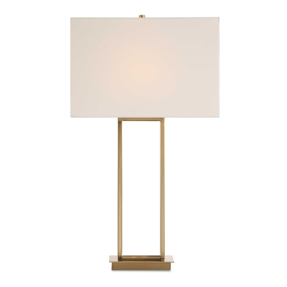 Uttermost Uttermost Stambaugh Crystal Column Table Lamp with Antique Brass Iron and Linen Shade 30747-1