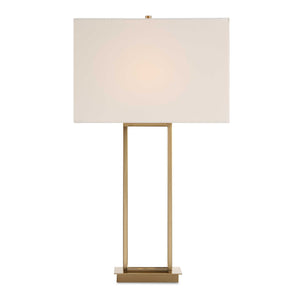 Uttermost Uttermost Stambaugh Crystal Column Table Lamp with Antique Brass Iron and Linen Shade 30747-1