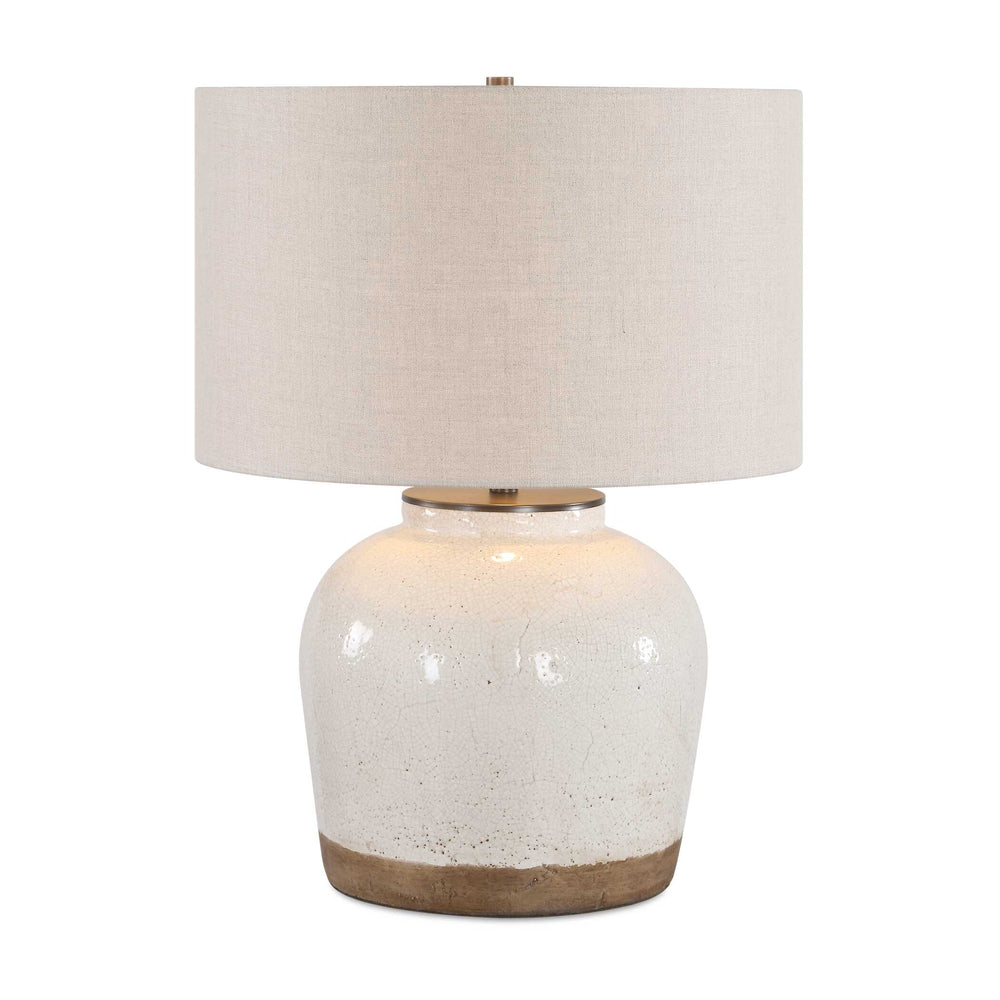 Uttermost Uttermost Jarret Ceramic Table Lamp Crackle Glaze Linen Shade Farmhouse Accent 30748-1