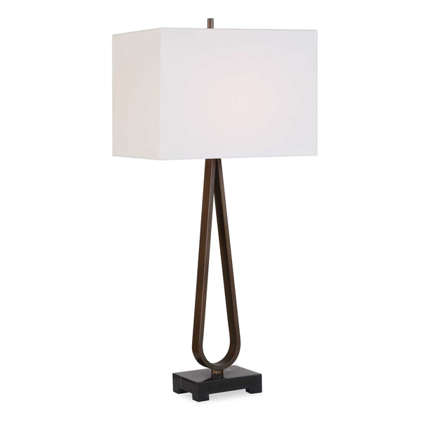 Uttermost Uttermost Galloway Sculptural Iron Table Lamp with Marble Base and Linen Shade 30749
