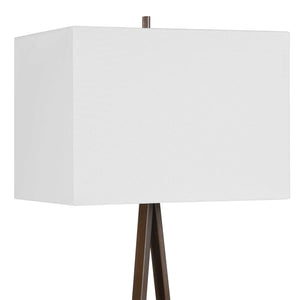 Uttermost Galloway Sculptural Iron Table Lamp with Marble Base and Linen Shade
