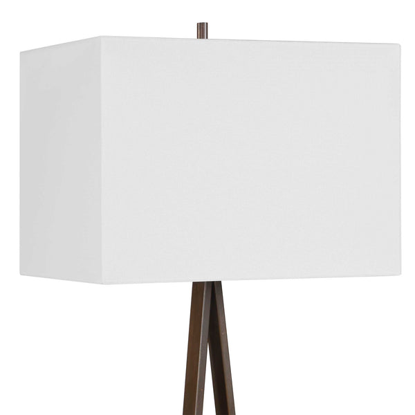 Uttermost Galloway Sculptural Iron Table Lamp with Marble Base and Linen Shade
