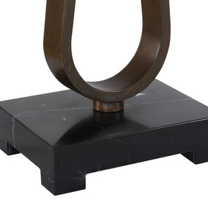 Uttermost Galloway Sculptural Iron Table Lamp with Marble Base and Linen Shade