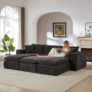 English Elm Modern Chenille Cloud Sofa – Cozy, Modular Design For Stylish Living Rooms, Offices & Apartments W3396S00042