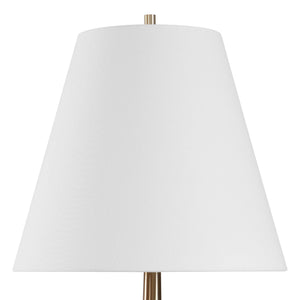 Uttermost Riccardi Ceramic Floor Lamp Smokey Blue Glaze Antique Brass Drum Shade