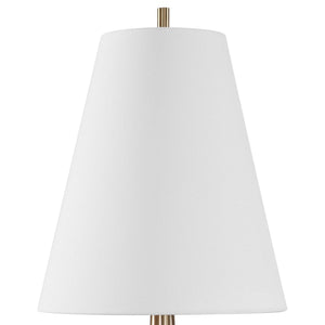 Uttermost Riccardi Ceramic Table Lamp Moss Green Glaze with Antique Brass Pedestal Base