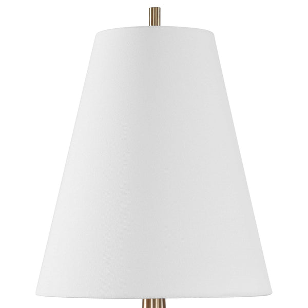 Uttermost Riccardi Ceramic Table Lamp Moss Green Glaze with Antique Brass Pedestal Base