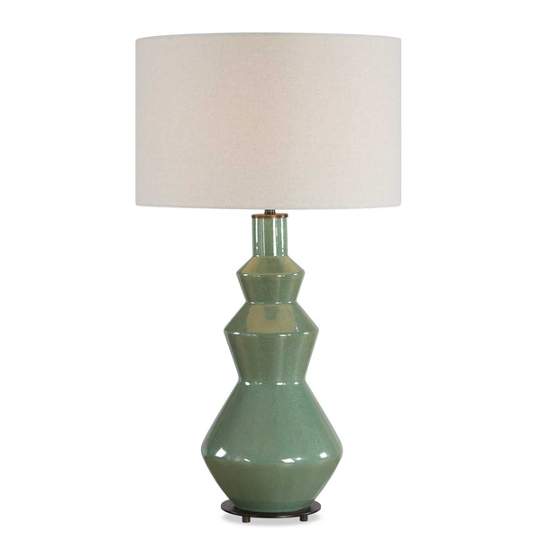 Uttermost Uttermost Kitley Artisan Ceramic Table Lamp with Sage Glaze and Linen Drum Shade 30754-1