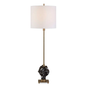 Uttermost Uttermost Fiori Ceramic Buffet Lamp with Brass Hardware and White Linen Drum Shade 30757