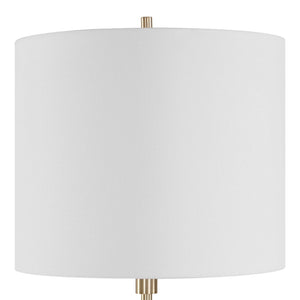 Uttermost Fiori Ceramic Buffet Lamp with Brass Hardware and White Linen Drum Shade