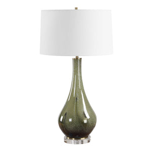 Uttermost Marist Art Glass Table Lamp Antique Brass Accent for Living Spaces