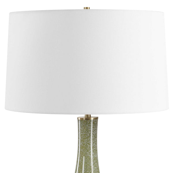 Uttermost Marist Art Glass Table Lamp Antique Brass Accent for Living Spaces