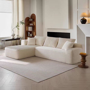 English Elm Cloud Plush Sectional Sofa with L-Chaise · No-Assembly Modular Corduroy Couch for Living Room W3975S00001