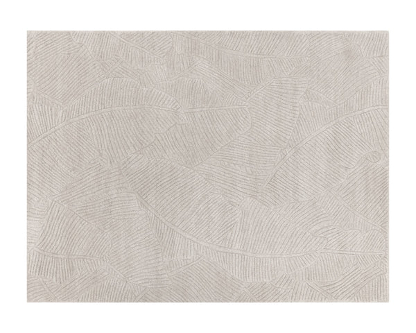 Sunpan Calathea Hand-Tufted Rug - Unique Artisan Craftsmanship with Tropical Palm Leaf Design for Your Home Oatmeal