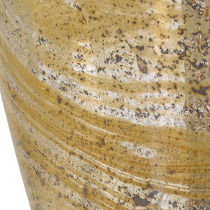 Uttermost Rainer Hand Blown Glass Table Lamp with Antique Brass and Linen Shade