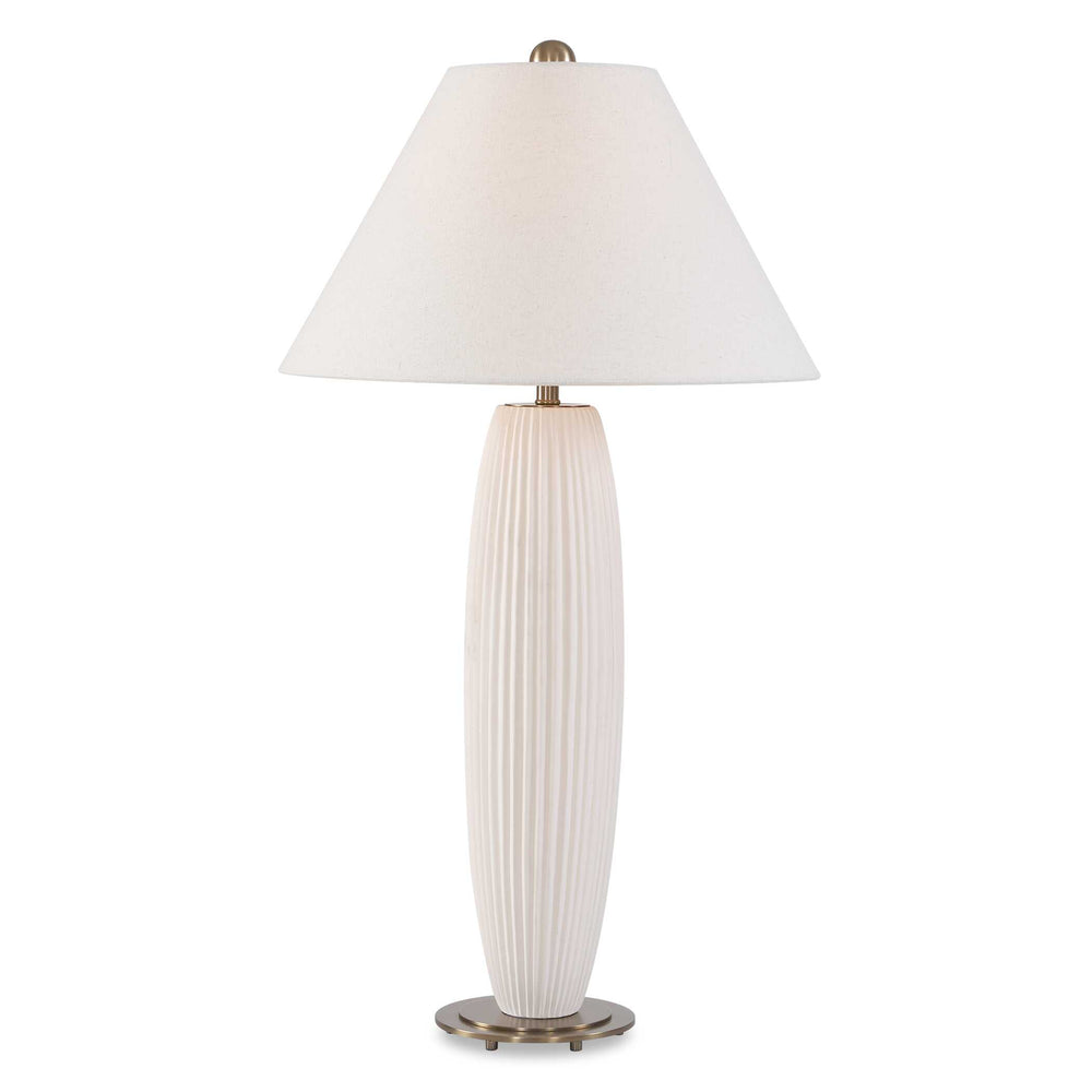 Uttermost Uttermost Brinsley Fluted Ceramic Table Lamp with Linen Shade and Brass Accents 30774