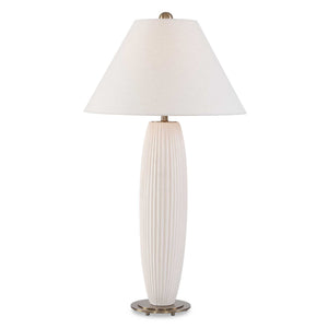 Uttermost Uttermost Brinsley Fluted Ceramic Table Lamp with Linen Shade and Brass Accents 30774
