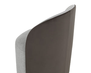 Sunpan CAVOLI Swivel Dining Chair - Stylish Belfast Heather Grey & Meg Ash Upholstery for Modern Spaces 112028V