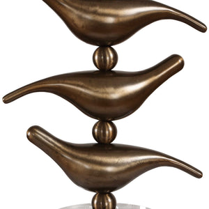 Uttermost Songbird Sculptural Iron Table Lamp with Crystal Base and Linen Drum Shade