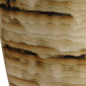 Uttermost Schneider Ceramic Table Lamp with Drip Glaze Antique Brass and Linen Shade
