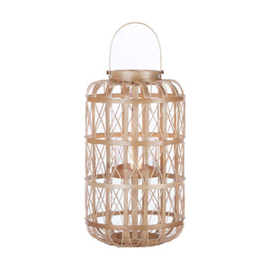 Chelsea House Harbour Rattan Lantern Medium — Handcrafted 35" Coastal Lattice Lantern For Tabletop, Mantel & Entryway 30785398