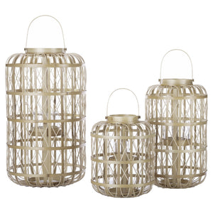 Chelsea House Harbour Rattan Lantern Medium — Handcrafted 35" Coastal Lattice Lantern For Tabletop, Mantel & Entryway 30785398