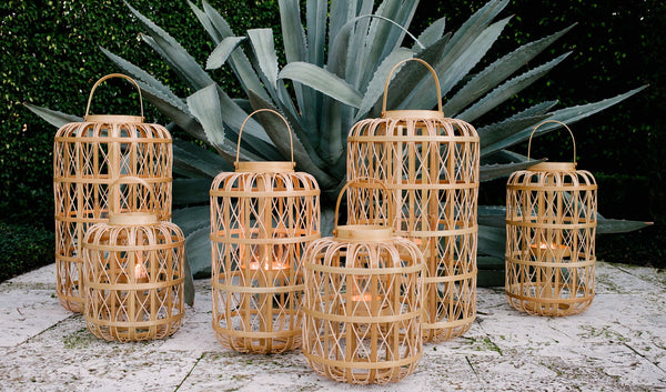 Chelsea House Harbour Rattan Lantern Medium — Handcrafted 35" Coastal Lattice Lantern For Tabletop, Mantel & Entryway 30785398