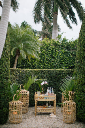 Chelsea House Harbour Rattan Lantern Medium — Handcrafted 35" Coastal Lattice Lantern For Tabletop, Mantel & Entryway 30785398