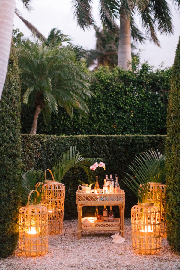 Chelsea House Harbour Rattan Lantern Medium — Handcrafted 35" Coastal Lattice Lantern For Tabletop, Mantel & Entryway 30785398