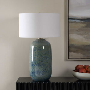 Uttermost Caliendo Ceramic Table Lamp with Linen Drum Shade for Coastal Living