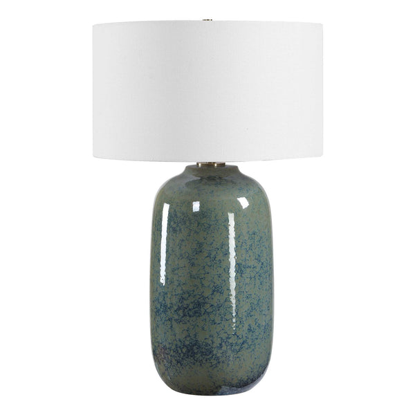 Uttermost Caliendo Ceramic Table Lamp with Linen Drum Shade for Coastal Living
