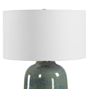 Uttermost Caliendo Ceramic Table Lamp with Linen Drum Shade for Coastal Living