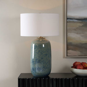 Uttermost Caliendo Ceramic Table Lamp with Linen Drum Shade for Coastal Living