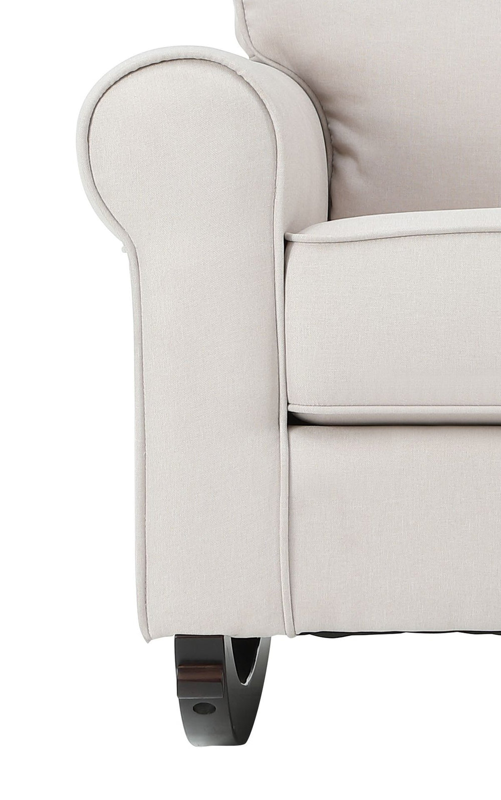 English Elm Elvin Beige Fabric Rocking Chair with Pocket Coil Seat, Wooden Frame & Foam Comfort, 220lb Capacity B2726P345261