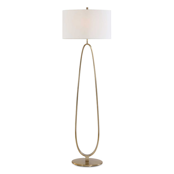 Uttermost Uttermost Tordin Oval Iron Frame Floor Lamp with Linen Shade for Modern Interiors 30787