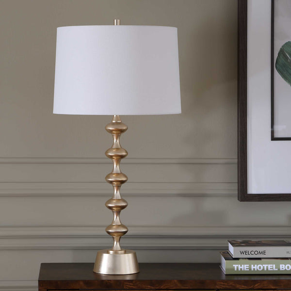 Uttermost Meila Antique Brass Iron Table Lamp with Linen Drum Shade for Any Room