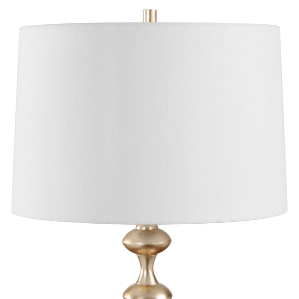 Uttermost Meila Antique Brass Iron Table Lamp with Linen Drum Shade for Any Room