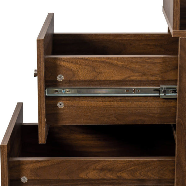 English Elm 70.87" H Modern Tall Storage Cabinet With 4 Open Shelves & 3 Drawers - Ideal For Living Room & Office W331P281206